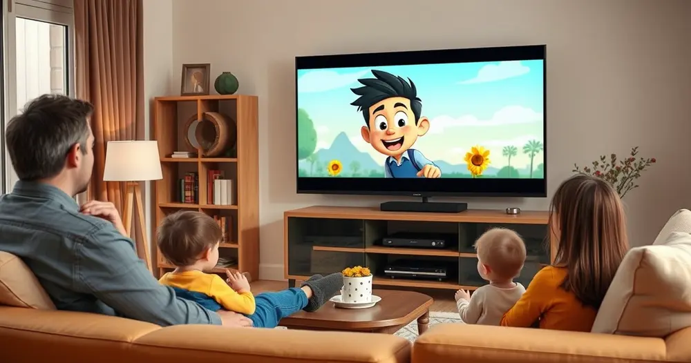 televisão exibindo filme com legenda em português na parte inferior