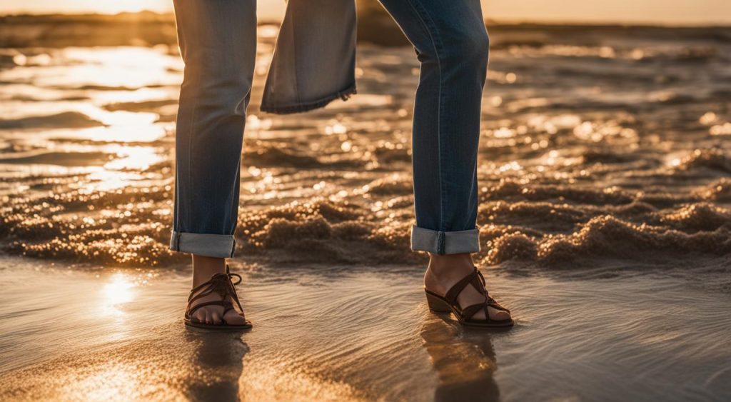 truques de estilo para usar sandália de amarrar com calça jeans